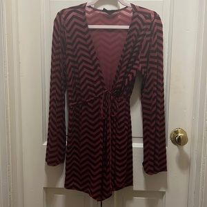 Deep Red low cut Romper